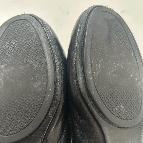 Tory Burch Black Leather Logo Ballet Flats - Picture 14 of 14